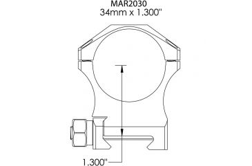 Image of Rifle Scope Rings 34mm 1.300&quot;, Black