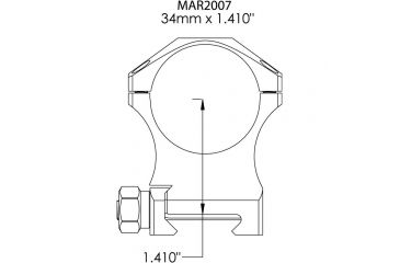 Image of Rifle Scope Rings 34mm 1.410&quot;, Black