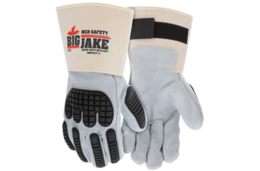 Image of MCR Safety Big Jake Ultimate Protection Premium A+ Side Leather Palm Work Gloves, Gray, Large, 1760L
