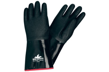 Image of MCR Safety Black Jack Series Neoprene Coated Work Gloves, Multi-Dipped Etched Rough Neoprene, 14in Length Fully Coated, Foam Lining, Black, X - Large, 6944XL