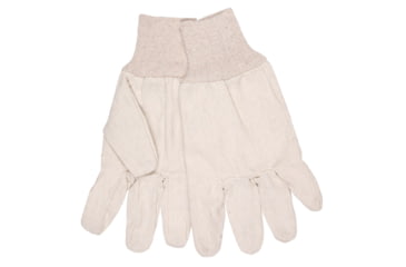 Image of MCR Safety Canvas Work Gloves, Reversible Pattern with Knit Wrist, Cotton Polyester Blend, Straight Thumb, Natural, Large, 8100R