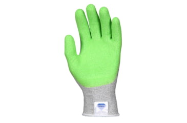 Image of MCR Safety Cut Pro 13 Gauge Dyneema Diamond Technology Shell Cut Resistant Work Gloves, Hi-Vis Latex Coated Palm and Fingertips, Hi-Vis Lime/Salt and Pepper, Medium, 9672HVGM