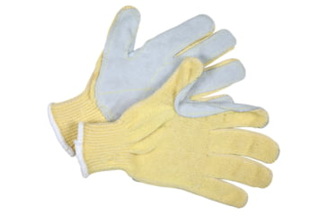 Image of MCR Safety Cut Pro 7 Gauge Kevlar with Cotton Interior Cut Resistant Work Gloves, Split Leather Palm, Gray, Medium, 9380M