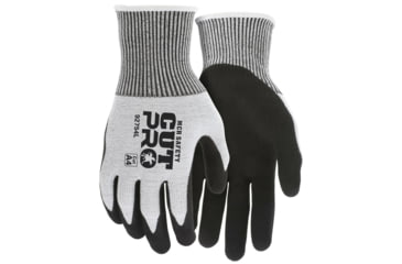 Image of MCR Safety Cut Pro Work Gloves, 13 Gauge Cut Resistant HyperMax Shell, Double Coated Nitrile, Black/Salt and Pepper, XX - Large, 92754XXL