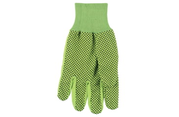 Image of MCR Safety Dotted Canvas Work Gloves, Clute Pattern with Knit Wrist, 100% Cotton, Straight Thumb, Pastel Green/Black, Large, 8808G