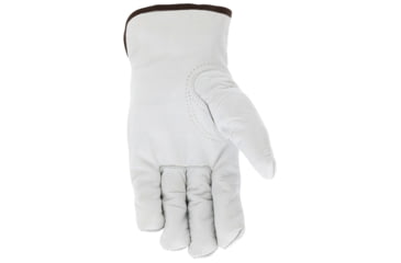 Image of MCR Safety Leather Drivers Insulated Work Gloves, Buffalo Grain with Shirred Elastic Back, Lined with Thinsulate, White, Large, 3313TL