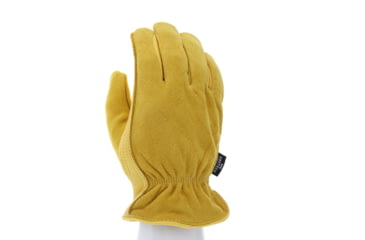 Image of MCR Safety Leather Drivers Insulated Work Gloves, Select Grade Grain Deerskin Palm, Split Leather Back, Fleece Lined and Keystone thumb, Gold, Medium, 3555M