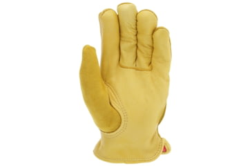 Image of MCR Safety Leather Drivers Insulated Work Gloves, Select Grade Grain Deerskin Palm, Split Leather Back, Fleece Lined and Keystone thumb, Gold, Medium, 3555M