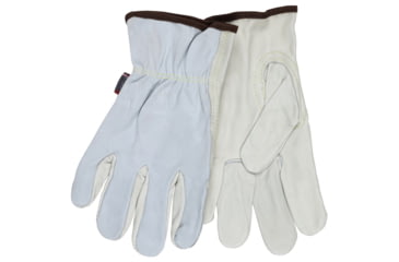 Image of MCR Safety Leather Drivers Work Gloves, CV Grade Cow Grain Palm with Split Leather Back, Keystone Thumb, Beige, Small, 32057S
