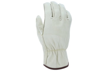Image of MCR Safety Leather Drivers Work Gloves, Select Grade Unlined Grain Pigskin, Straight Thumb, Beige, Small, 3400S