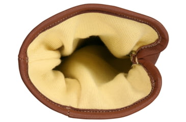 Image of MCR Safety Mustang Utility Leather Work Gloves, Grain Goat Double Palm, DuPont Kevlar Lined and Sewn, Extended Gauntlet Cuff and Wing Thumb, Brown, Medium, MU3624GKM