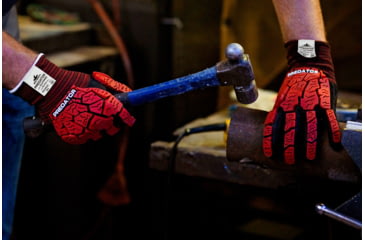 Image of MCR Safety Predator Mechanics Impact Resistant Work Gloves, Cut Resistant Kevlar Steel Shell, Tire Tread TPR on Back, Fingers, and Thumb, Black, Large, PD3952L