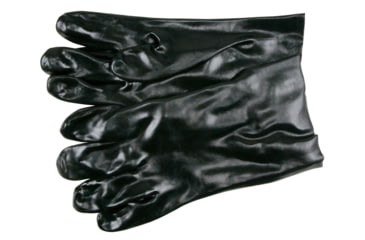 Image of MCR Safety PVC Coated Work Gloves, Single Dipped with Smooth PVC, Soft Interlock Lining, 10in Length, Black, Large, 6200