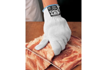 Image of MCR Safety Steelcore 2 7 Gauge Regular Weight Cut Resistant Work Gloves, Polyester Wrapped Stainless Steel, White, X - Small, 9350XS