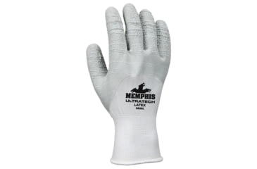 Image of MCR Safety UltraTech Work Gloves, 13 Gauge Nylon Shell, Gray/White, Large, 9698L