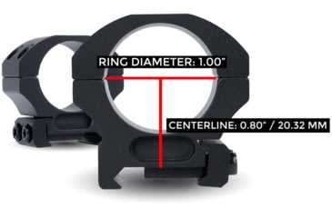 Image of Monstrum 1in Precision Picatinny Scope Rings w/Level Bubble, 1in, Black, SR-1LB-P100