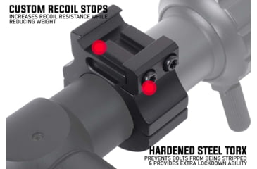 Image of Monstrum 1in Precision Picatinny Scope Rings w/Level Bubble, 1in, Black, SR-1LB-P100