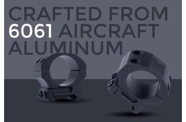 Image of Monstrum 1in Precision Picatinny Scope Rings w/Level Bubble, 1in, Black, SR-1LB-P100