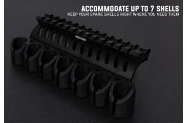 Image of Monstrum Mossberg 20-Gauge Shell Carrier with Picatinny Rail Mount - 500/590/Shockwave, Black, Z84
