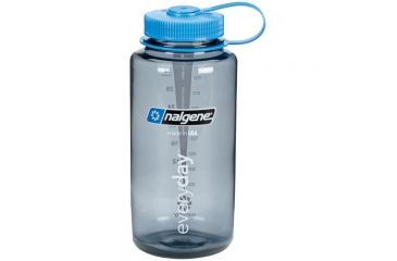 Image of Nalgene 32oz Wide Mouth Bottle, Gray/Blue Lid, 341829