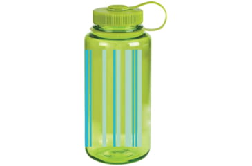 Image of Nalgene 32oz Wide Mouth Bottle, Spring Green Stripes, 570088