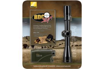 Image of Nikon BDC Slam ULTIMATE HUNTER'S PACKAGE 3-9x40 Pro Staff Rifle Scope 6320 w/ Nikon 550 Prostaff Laser Rangefinder 8369 w/ FREE DVD $50 Gift Card and Case