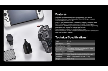 Image of Nitecore BB Nano USB-C Rechargeable Air Duster for Cameras and Electronics, Black, 6952506496488
