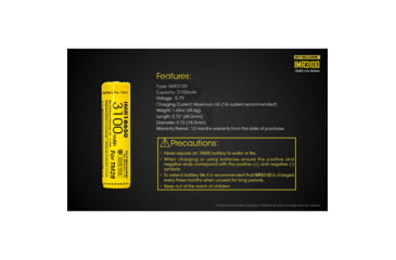 Image of Nitecore IMR18650 for TM28, Concept 1. 3100mAH, Protected, Yellow, 6952506492220