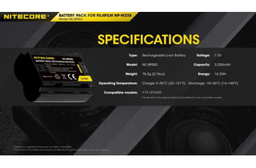 Image of Nitecore NC-BP003 Camera Battery, Fujifilm NP-W235, Black, 6952506494569