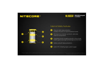 Image of Nitecore NL1665R 650mAh USB Rechargeable 16340 Battery, Yellow, 6952506492411