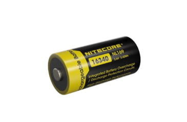 Image of Nitecore NL169 950mAh Rechargeable 16340 Battery, Yellow, BAT-NITE-16340-NL169