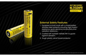 Image of Nitecore NL2150HPR 5000mAh USB-C Rechargeable 15A 21700 Battery, Yellow, 6952506493739