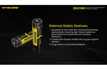 Image of Nitecore NL2150RX 5000mAh USB-C Rechargeable 21700 Battery, Black/Yellow, 6952506495535