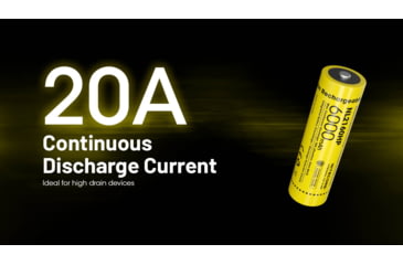 Image of Nitecore NL2160HP 6000mAh Rechargeable 21700 Battery, Black/Yellow, 6952506496426