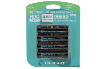 Image of Olight HDC 3.6V 3500mAh 18650 Button Top Battery for the X7, Black, 18650-HDC-3500MAH-4PK