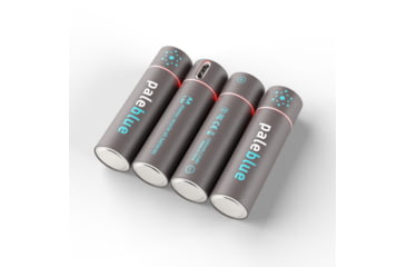 Image of Pale Blue Earth Pale Blue Smart Lithium Ion USB Rechargeable AA Batteries 4 Pack, Gray, PB-AA