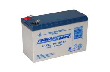 Image of Power Sonic 12 Volt 7Ah Sealed Lead Acid Battery w/ F2 Terminal, Blue/Gray PS1270F2