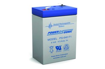 Image of Power Sonic PS640F1 6 Volt 4.5Ah Sealed Lead Acid Battery, Blue/Gray PS640F