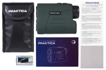 Image of Praktica Laser Rangefinder, 7x Zoom, 600M Distance, Green, 105mm L x 42mm W x 75mm H, LRF-7G