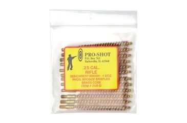 Image of Pro-Shot Brass Core-Bronze Bristle Rifle Length Bore Brush .25 Caliber
