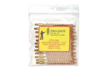 Image of Pro-Shot Brass Core-Bronze Bristle Rifle Length Bore Brush .270 Caliber