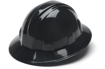 Image of Pyramex Full Brim 4 Point Ratchet Suspension Hard Hat - Black HP24111