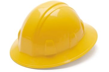 Image of Pyramex Full Brim 4 Point Ratchet Suspension Hard Hat - Yellow HP24130