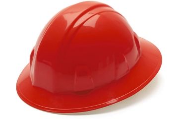 Image of Pyramex Full Brim 6 Point Ratchet Suspension Hard Hat - Red HP26120