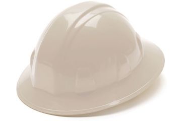 Image of Pyramex Full Brim 6 Point Ratchet Suspension Hard Hat - White HP26110