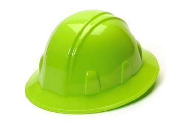 Image of Pyramex HP24131 Hard hat - Full Brim Style 4 Point Ratchet Suspension, Hi Viz Green