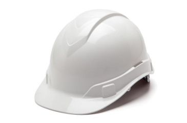 Image of Pyramex Ridgeline Hard Hat 6pt w/ Glide Lock, White, Box HP46010