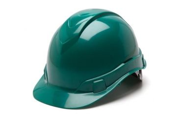Image of Pyramex Ridgeline Hard Hat 6pt w/ Glide Lock, Green, Box HP46035
