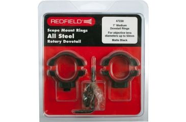 Image of Redfield 1in Rotary Dovetail Steel Rifle Scope Rings, Medium, Matte Black - 47230