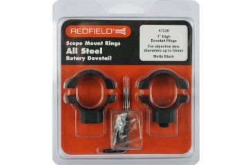 Image of Redfield Mounts 1in Rotary Dovetail Steel Rifle Scope Rings - High, Matte Black 47228